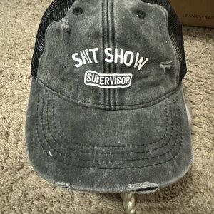 Gray Distressed Cap shit show with Mesh Back new
